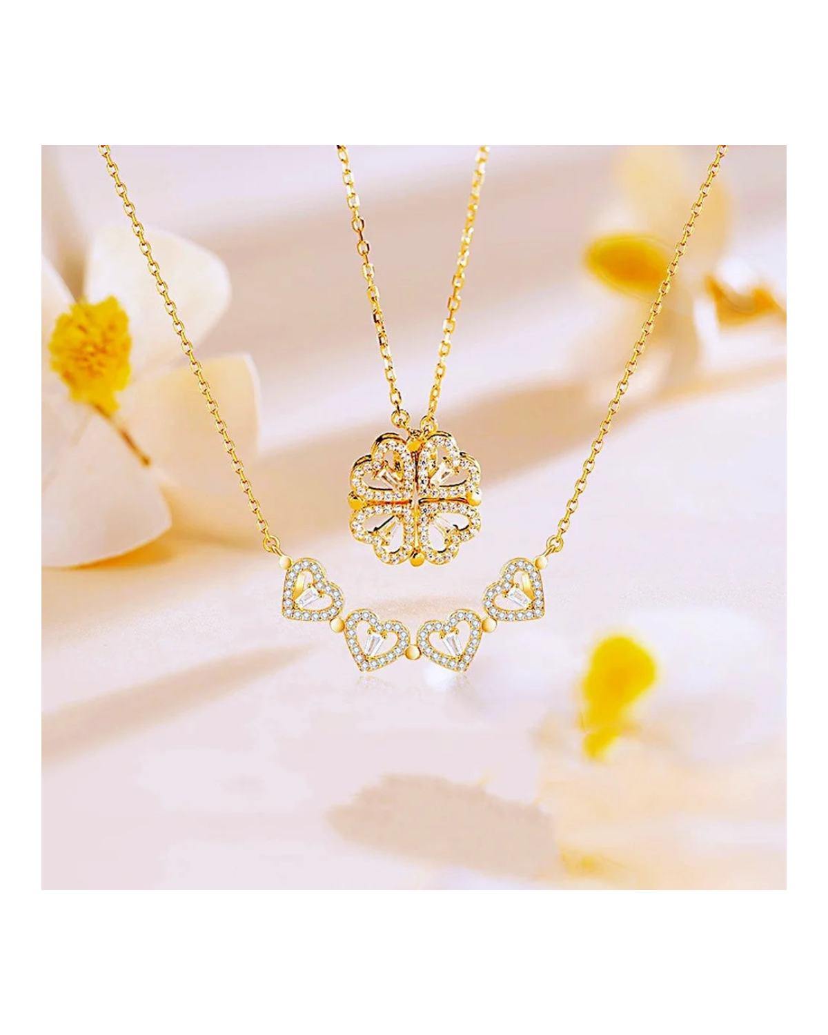 Amara Clover Heart Pendant Necklace
