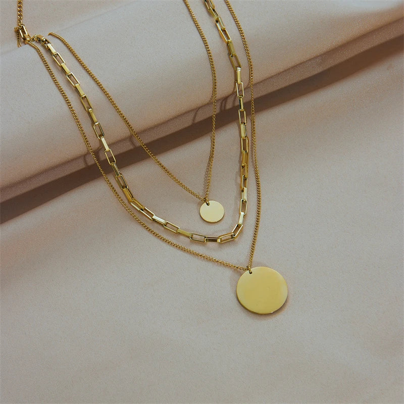 3-in-1 Layered Pendant Necklace – Gold-Tone – alternate view 3