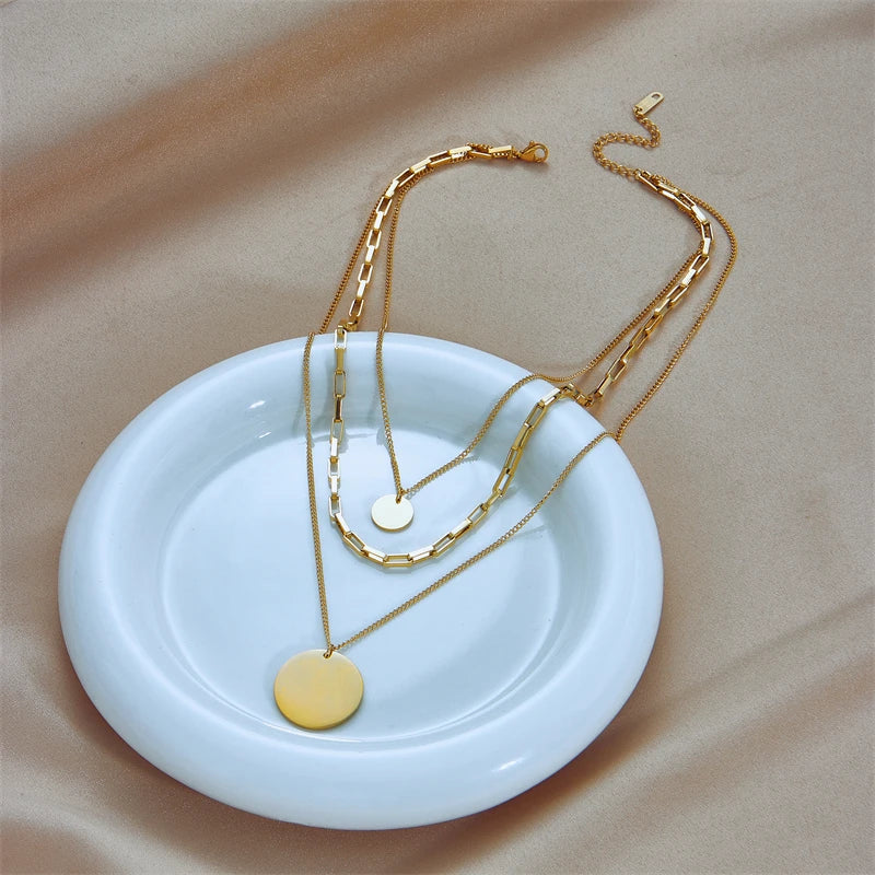 3-in-1 Layered Pendant Necklace – Gold-Tone – alternate view 4