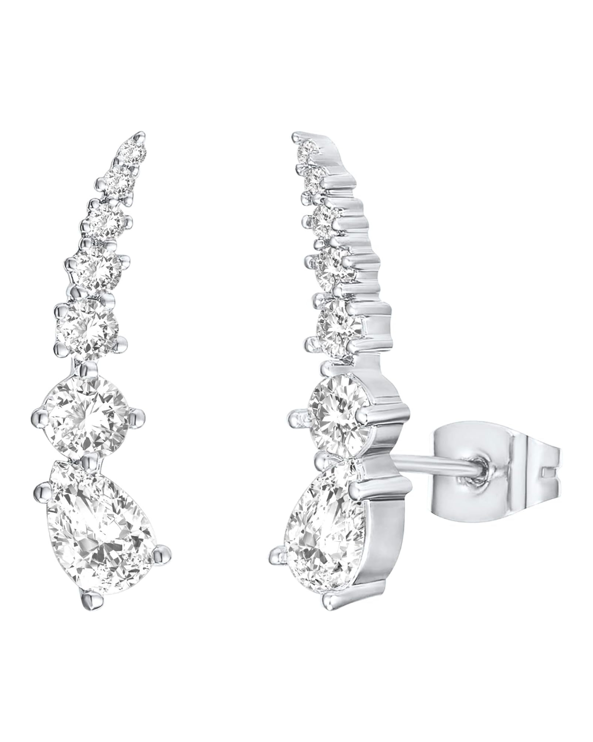 Aria Arrow Ear Climbers — Rosé