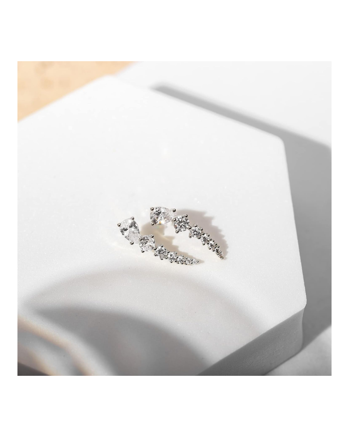 Aria Arrow Ear Climbers — Rosé