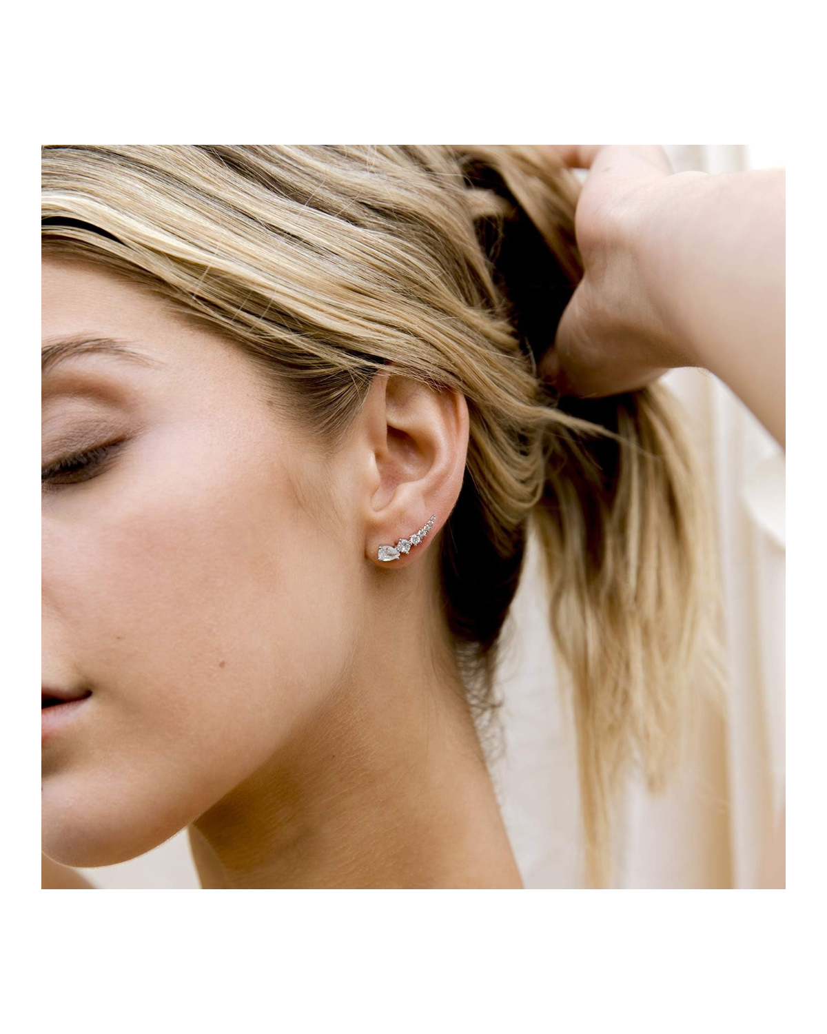 Aria Arrow Ear Climbers — Rosé