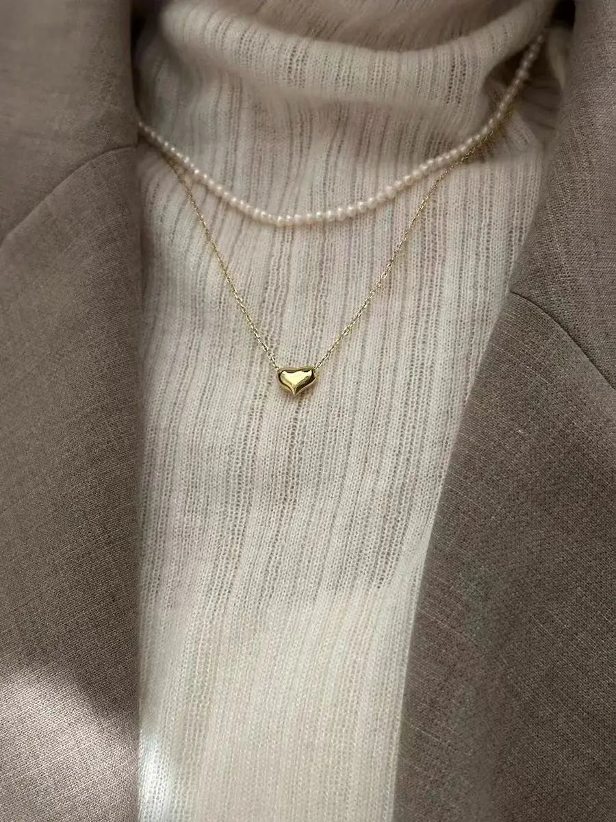Amour 925 Gold Heart Pendant Necklace