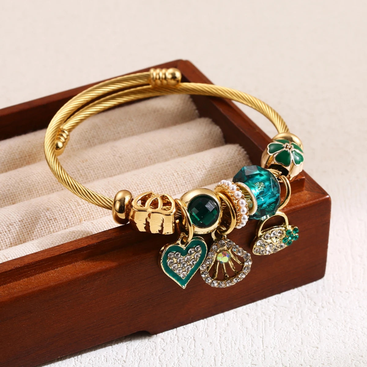 Beaded Love Bracelet – Stainless Steel – alternate view 1