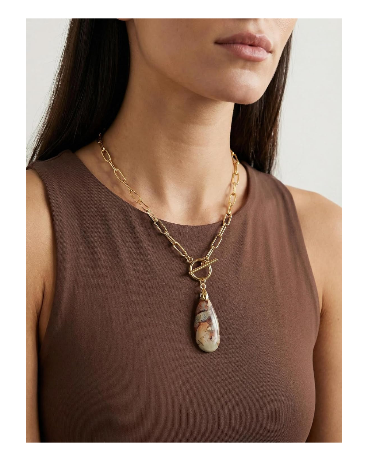 Cala Stone Teardrop Necklace