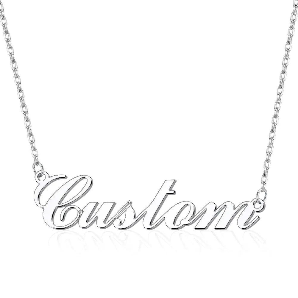 Personalized Name Necklace — custom name script pendant on gold chain
