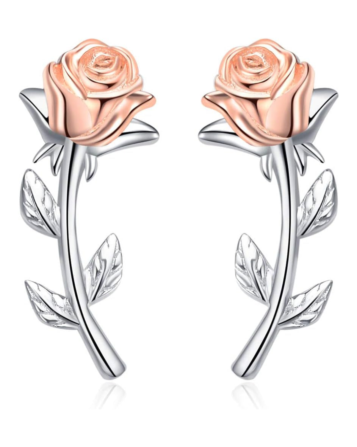 Rosette Silver Ear Climbers