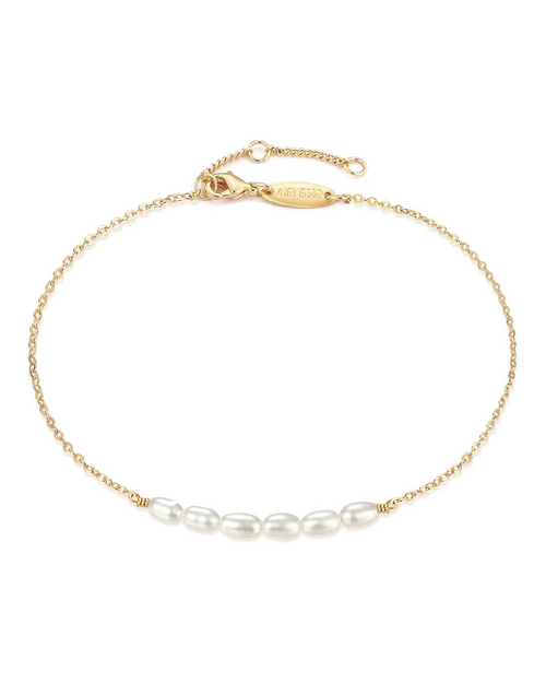 Beaded Chain Anklet – Gold-Tone