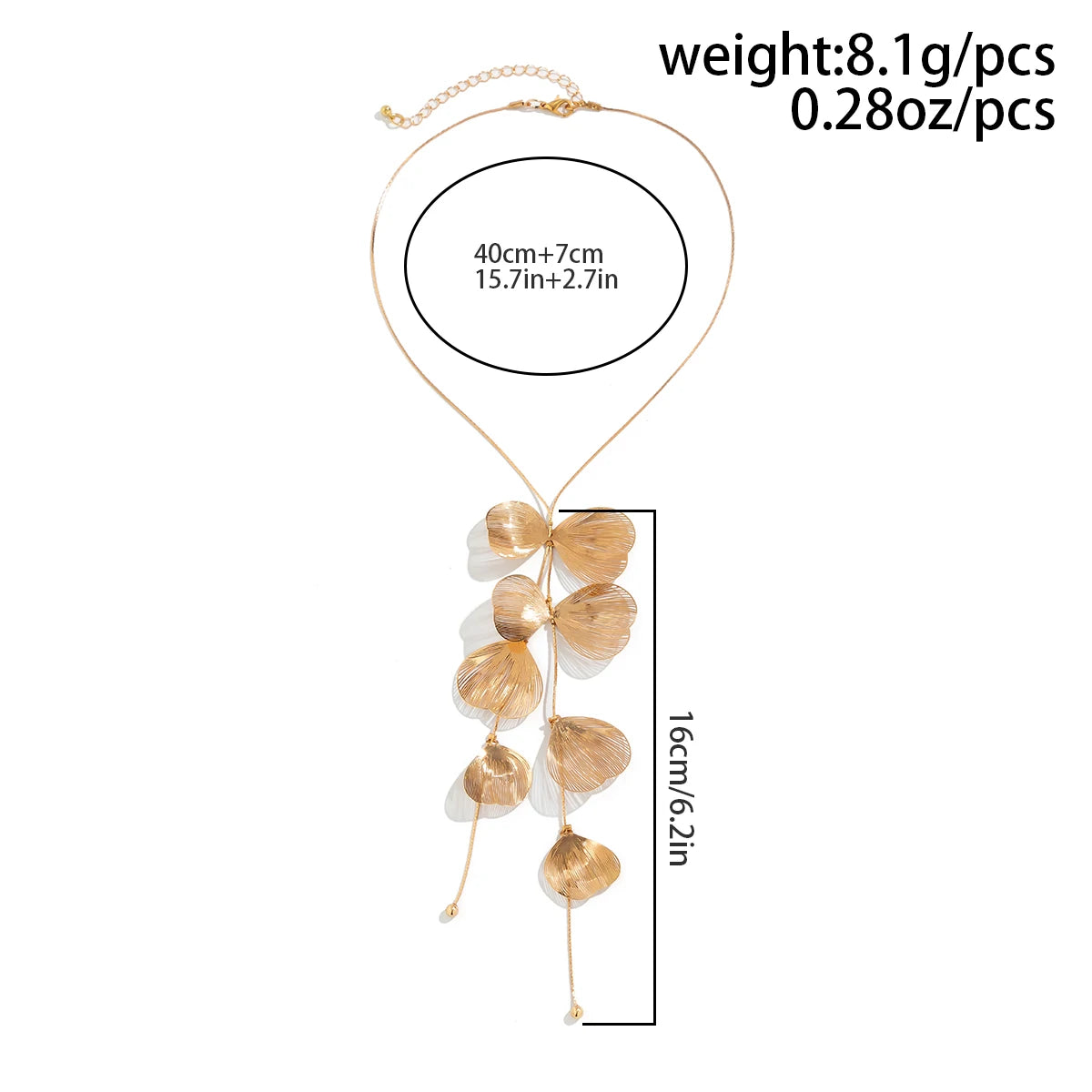 Petal Tassel Pendant Necklace – Gold-Tone – alternate view 4