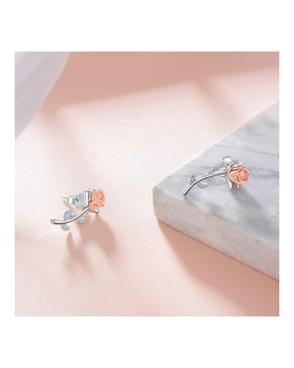 Rosette Silver Ear Climbers