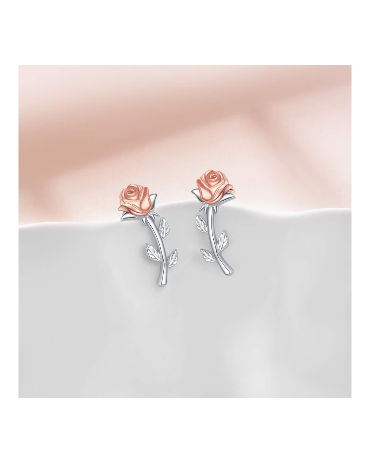 Rosette Silver Ear Climbers