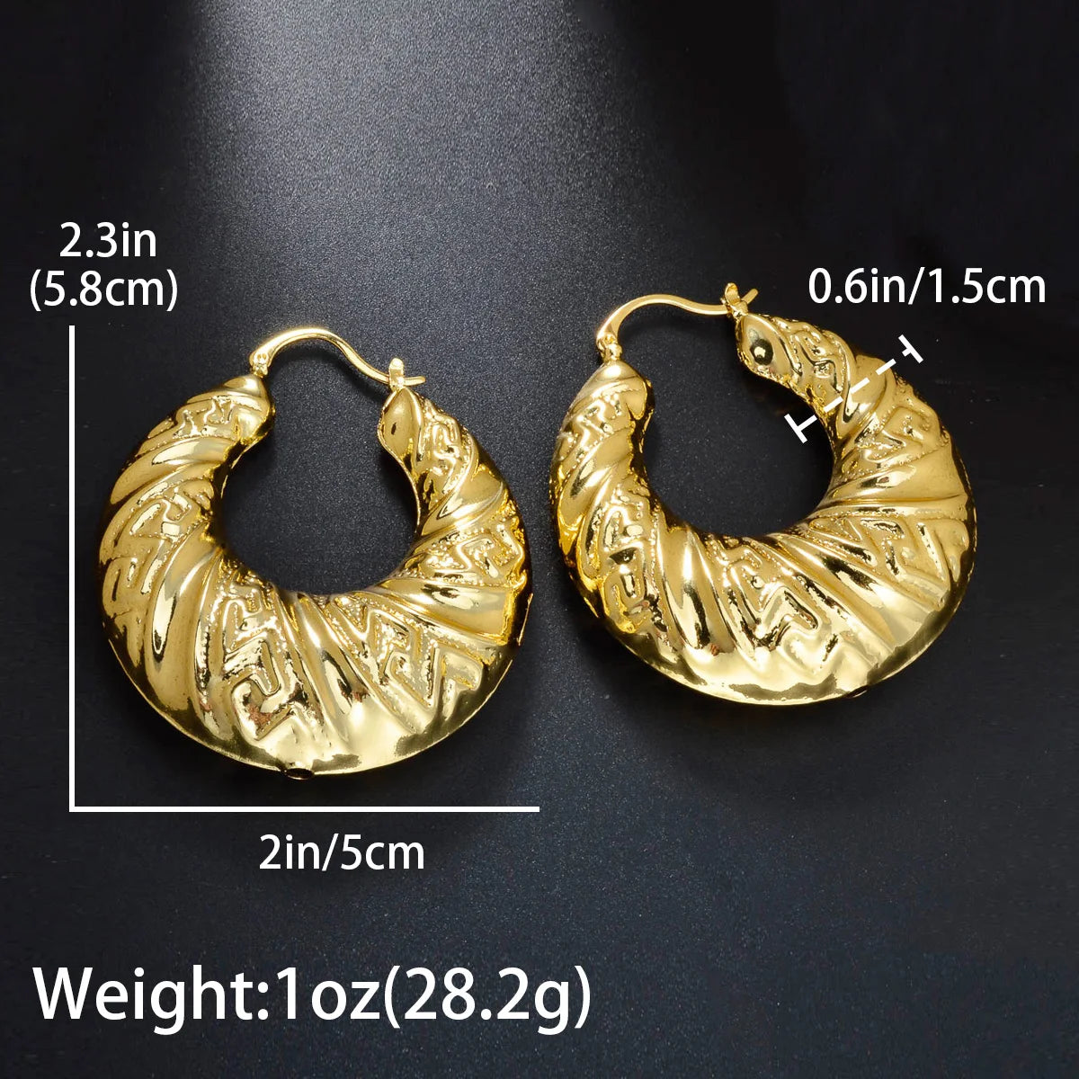 Chunky Statement Hoop Earrings – 18K Gold-Plated – alternate view 2