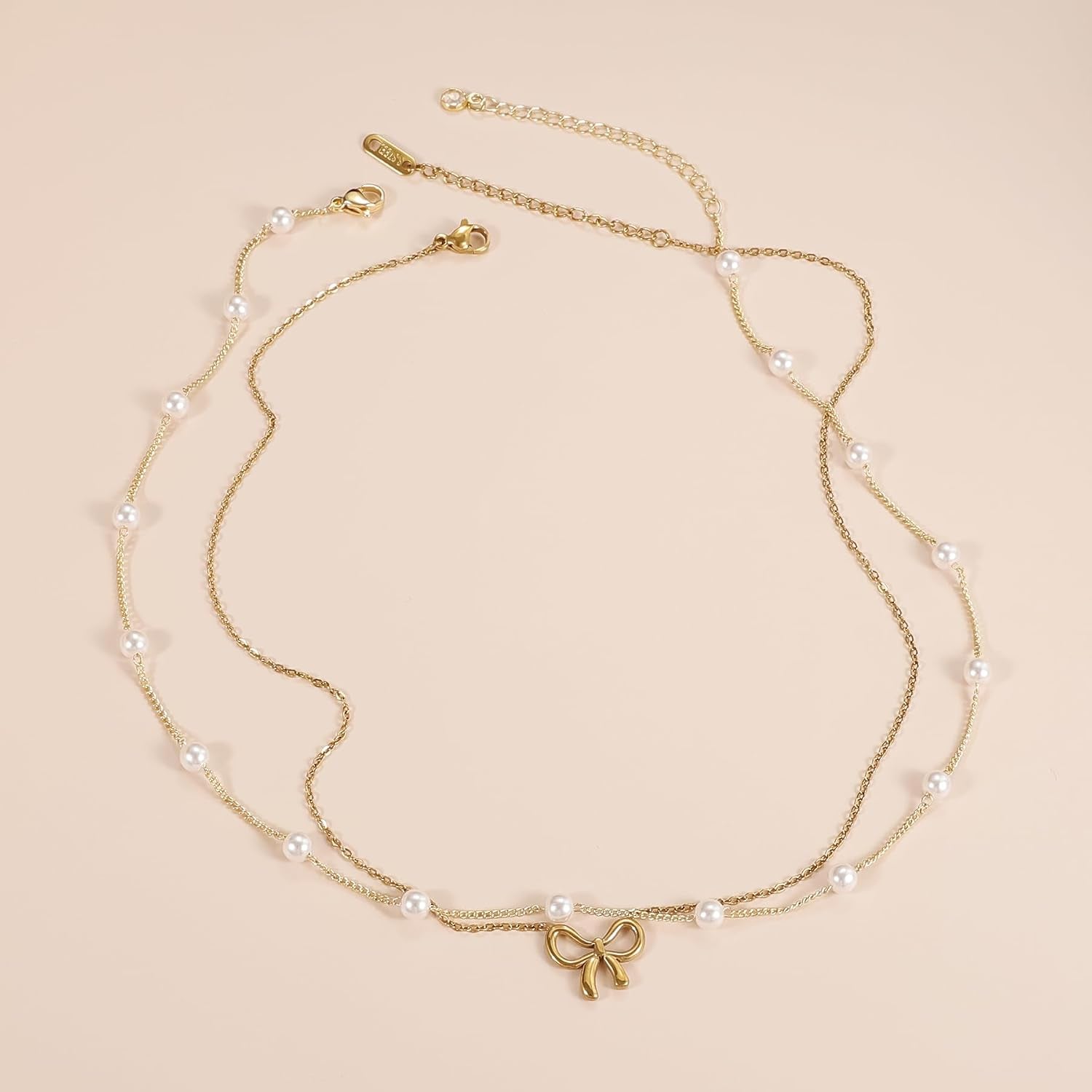 Belle Pearl Bow Pendant Necklace