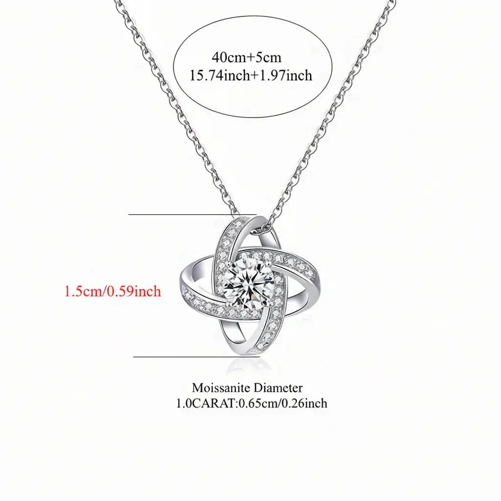 Sterling Silver Moissanite Pendant Necklace for Women