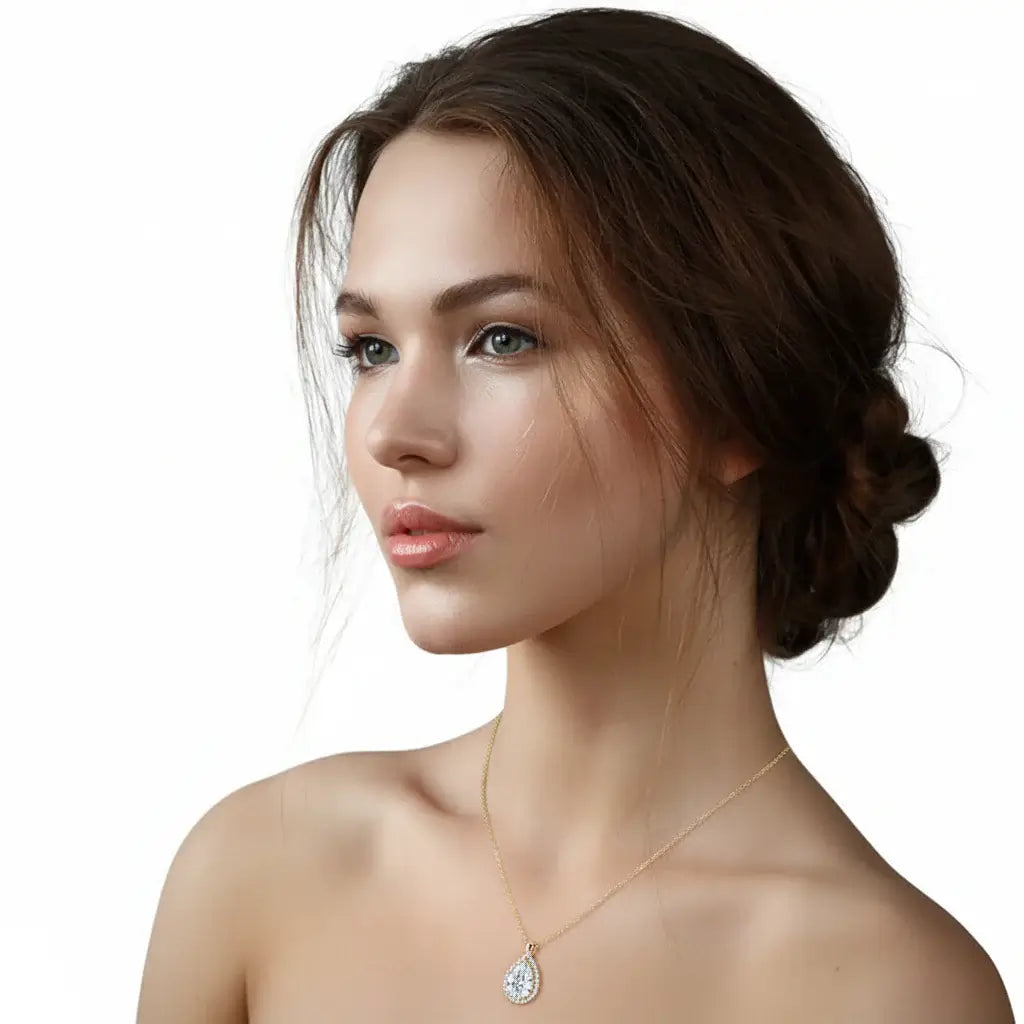 18K Gold Plated Moissanite Classic Pendant Necklace