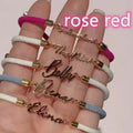Customizable Colorful Rope Chain Name Bracelet - Adjustable Personalized Jewelry for Girls