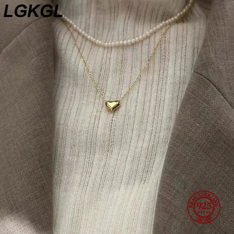 Amour 925 Gold Heart Pendant Necklace
