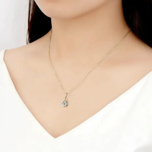 18K Gold Plated Moissanite Classic Pendant Necklace