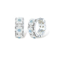 Daisy Flower Huggie Hoop Earrings – Silver-Plated