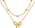 Belle Pearl Bow Pendant Necklace