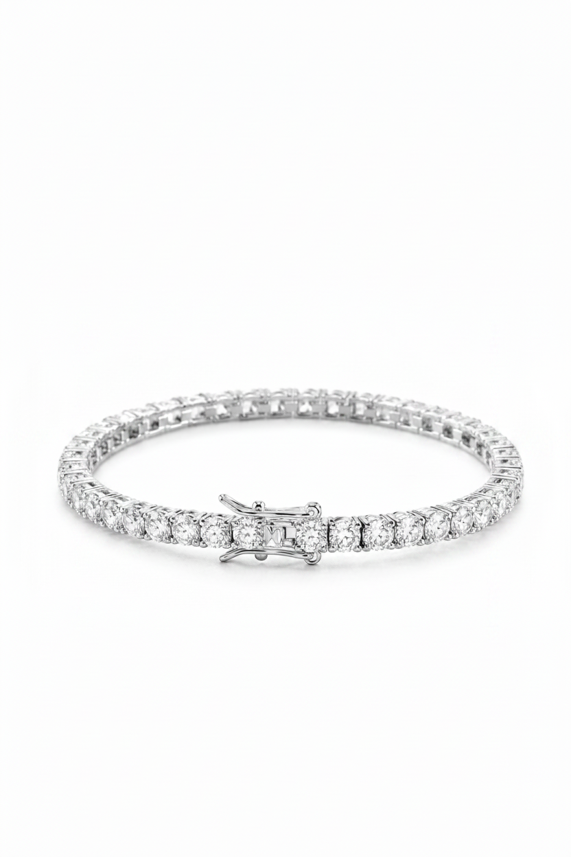 Éternité silver-tone tennis bracelet with clear stones