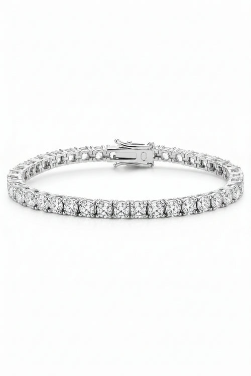 3mm Clear Stone Tennis Bracelet – Silver-Tone – alternate view 1