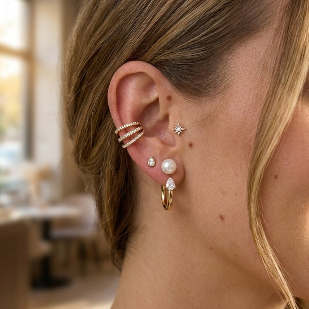 Lustre jacket earrings for day-to-evening styling
