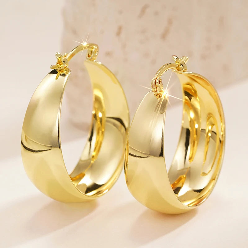 Round Statement Earrings – Gold-Tone Brass – alternate view 3
