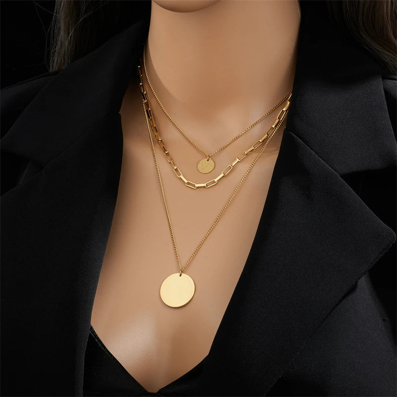 3-in-1 Layered Pendant Necklace – Gold-Tone – alternate view 5