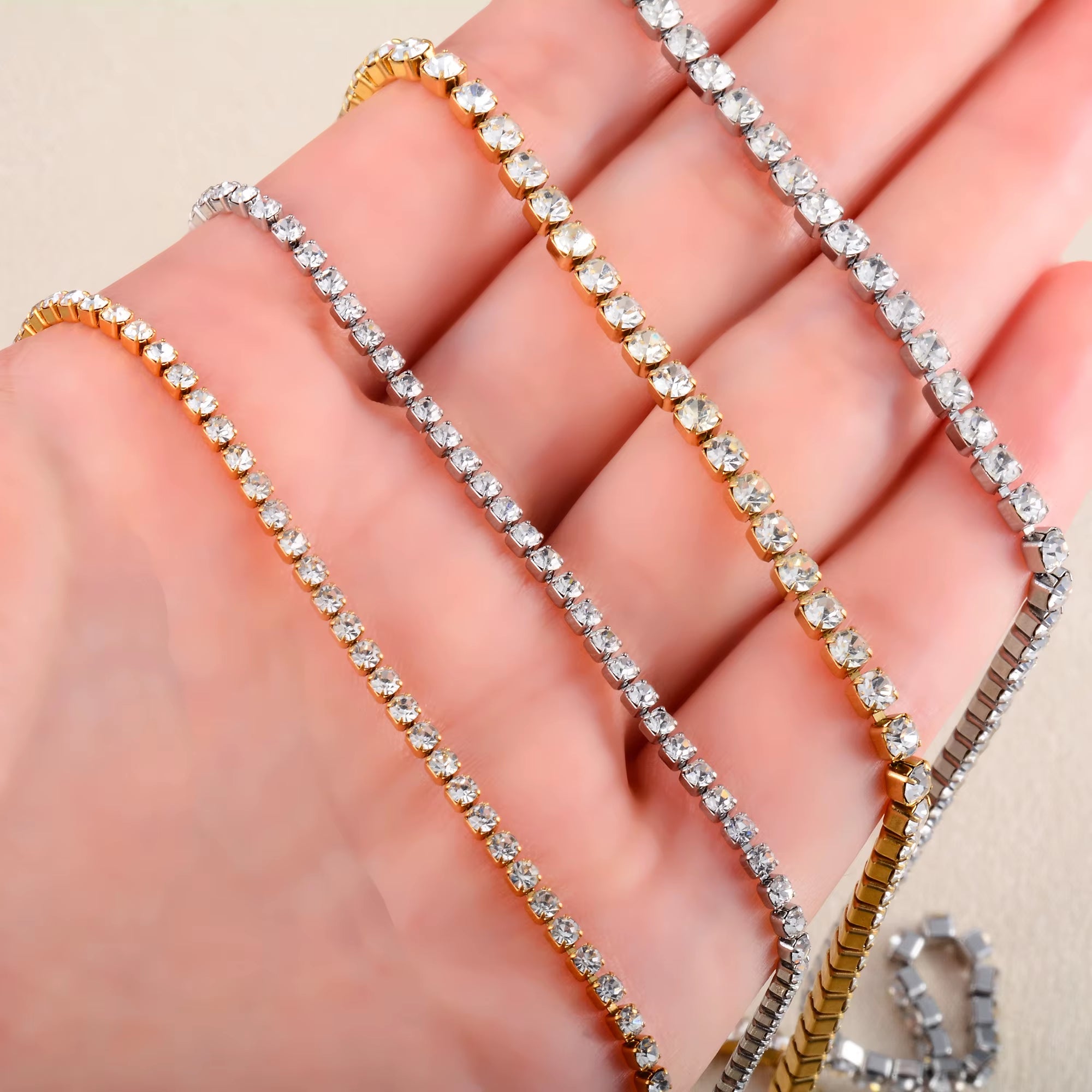 Celeste Crystal Tennis Chain Choker