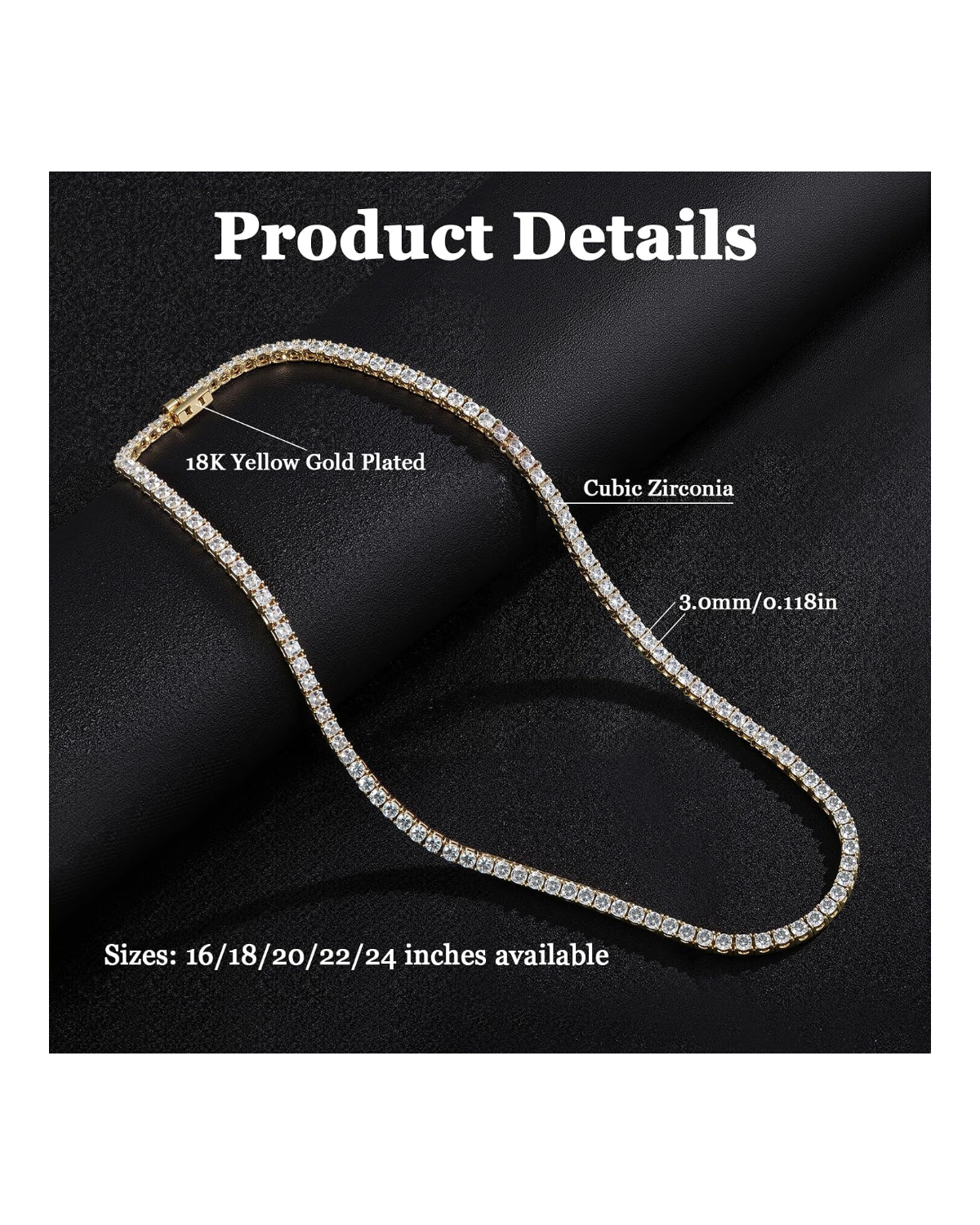 Aurora CZ Tennis Necklace
