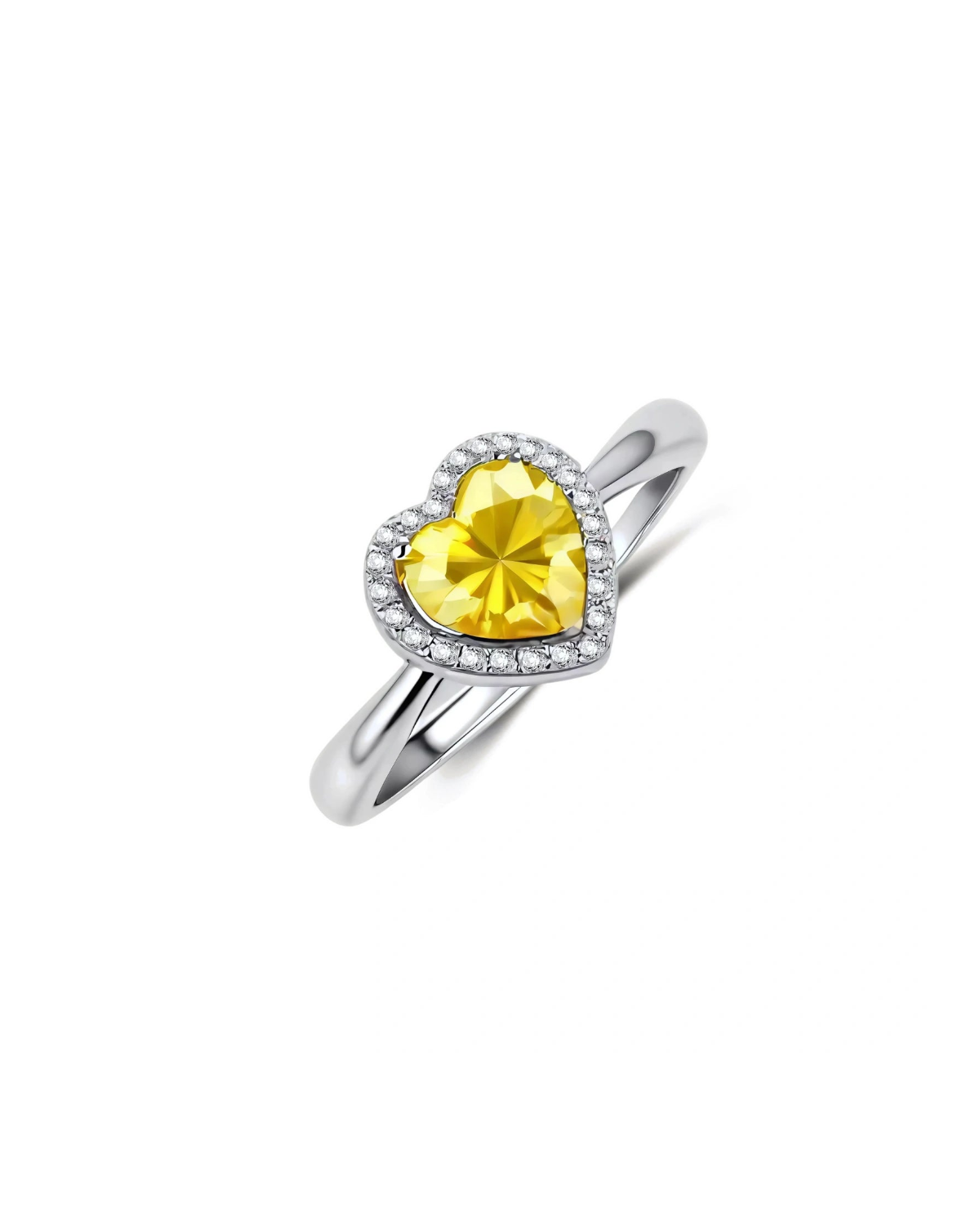 Golden Heart Halo Ring