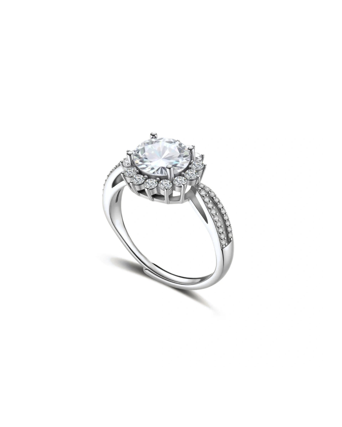 Stellar Halo Moissanite Ring