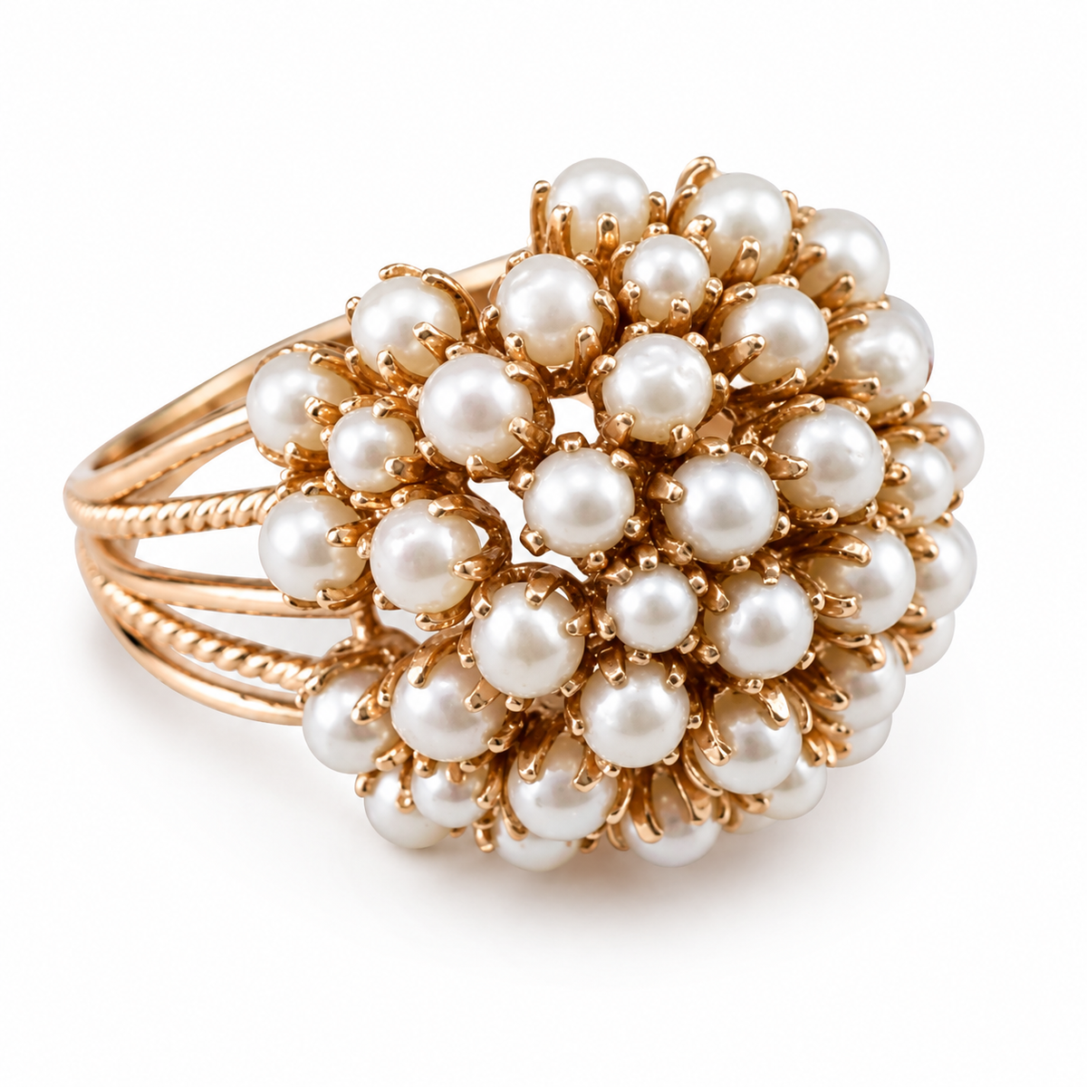 Pearl-Accent Statement Ring – Gold-Tone – alternate view 1