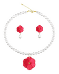 Fleur Pearl Necklace & Earring Set