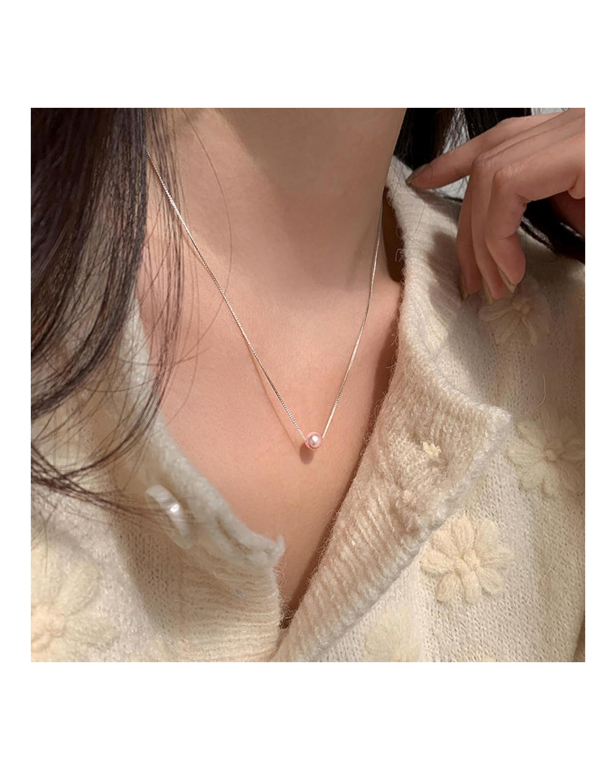 Lune Sterling Silver Pearl Pendant