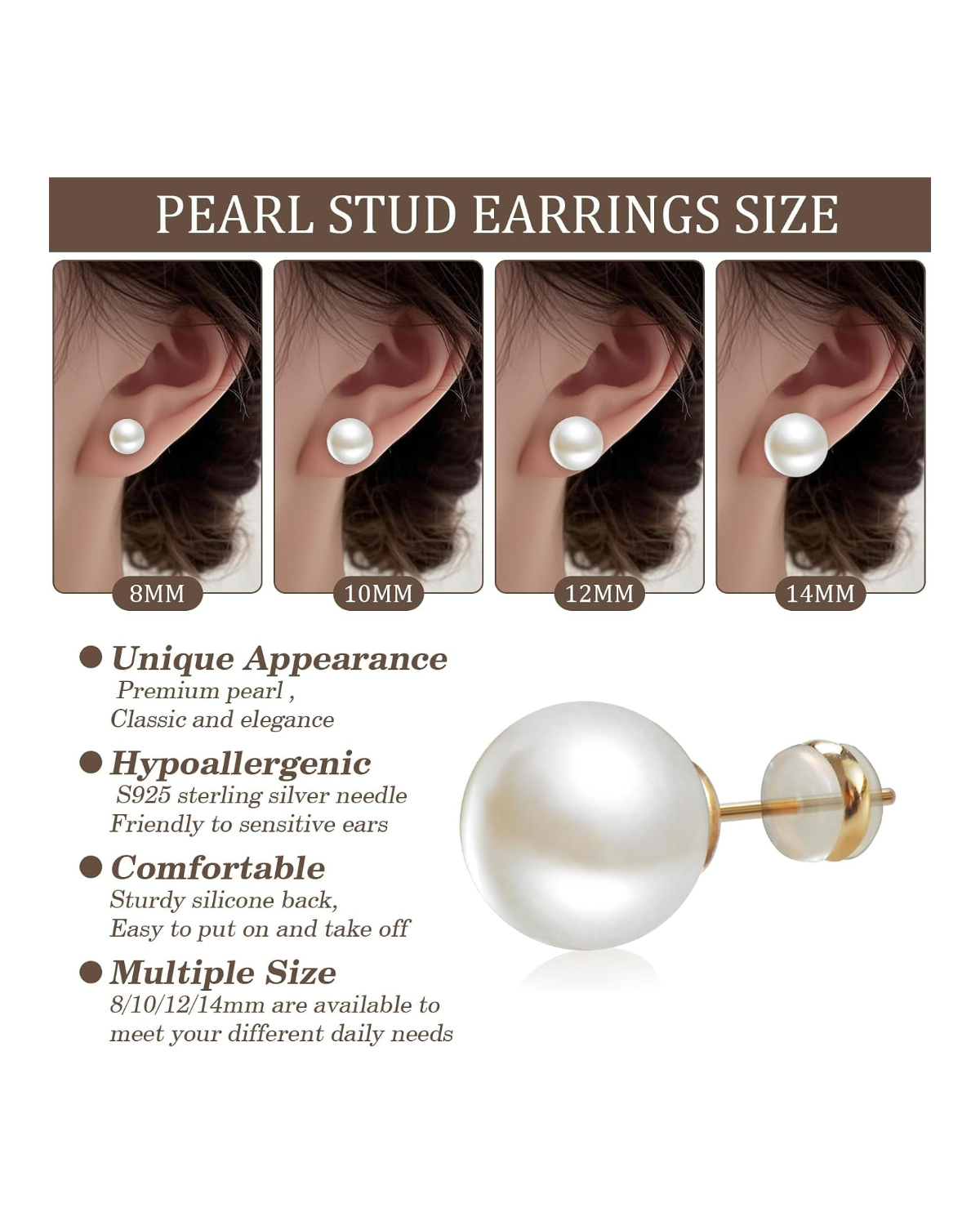Perle Pearl Stud Set (4 Pairs)