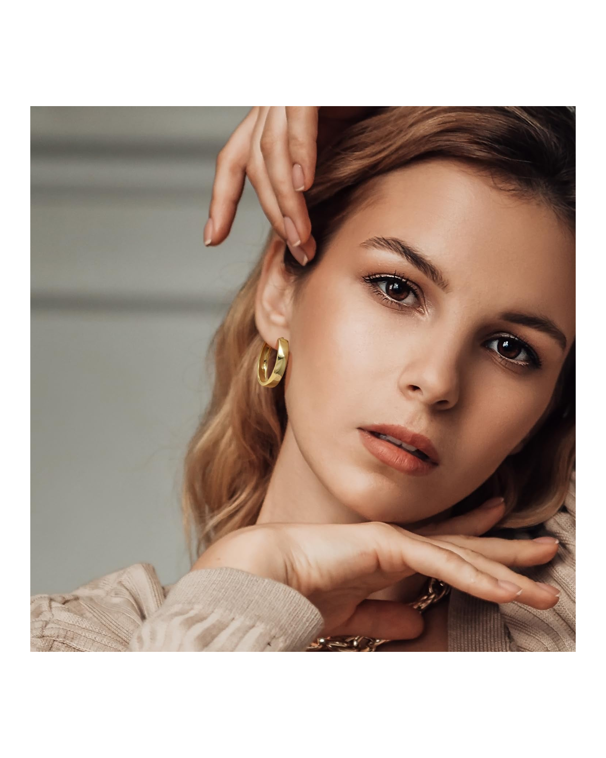 Regent Wide Gold Hoops