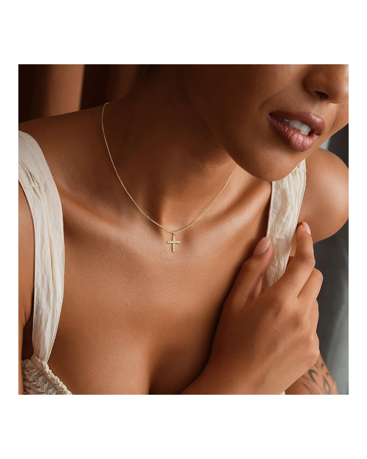 Grace Beaded Cross Necklace