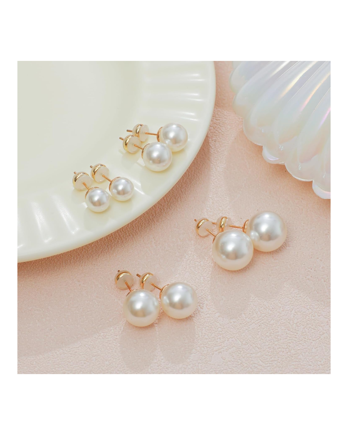 Perle Pearl Stud Set (4 Pairs)