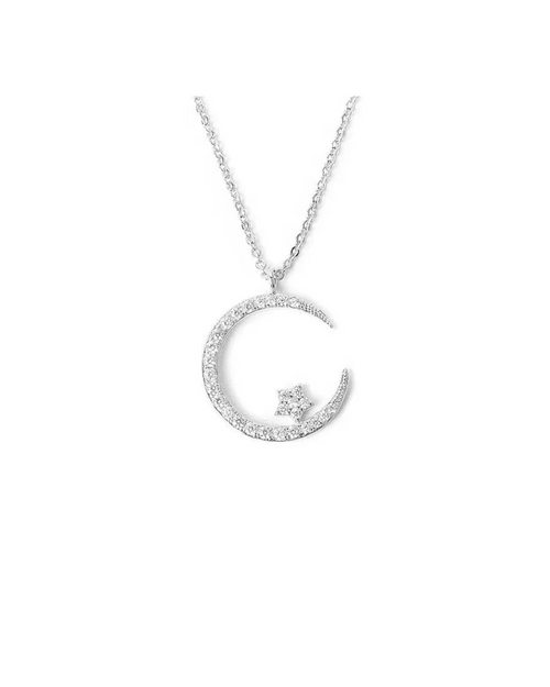 Céleste Star Moon Zirconia Pendant