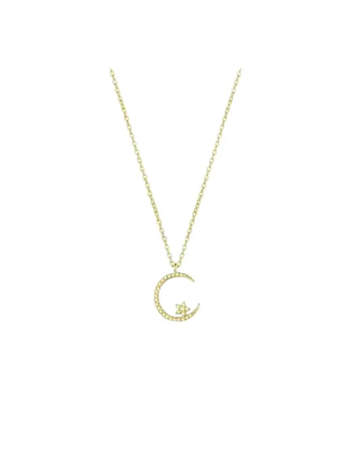Céleste Star Moon Zirconia Pendant