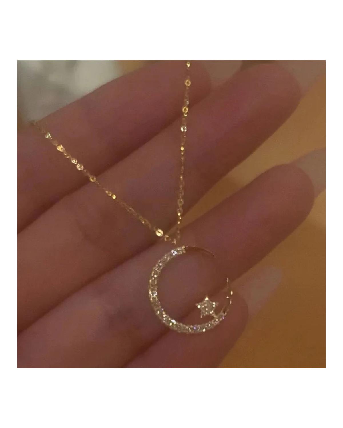 Céleste Star Moon Zirconia Pendant