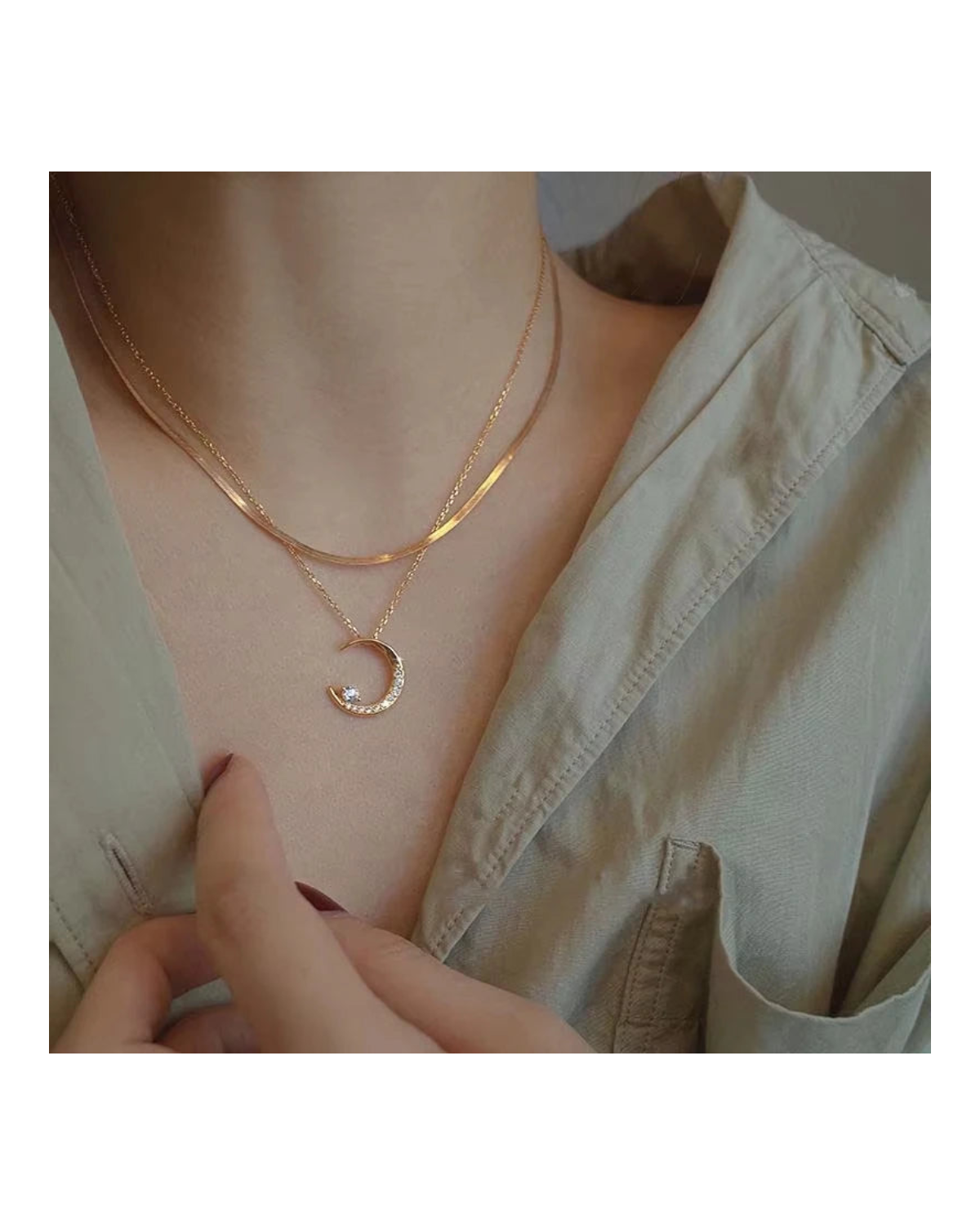 Céleste Star Moon Zirconia Pendant